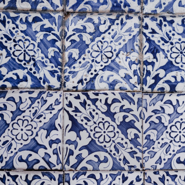 blue and white tile